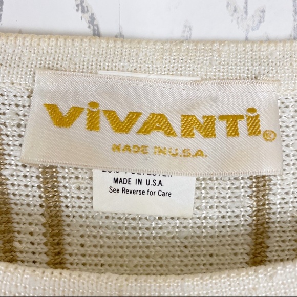 VINTAGE VIVANTI Cream Dolman Sleeve Knit Sweater - Picture 8 of 12